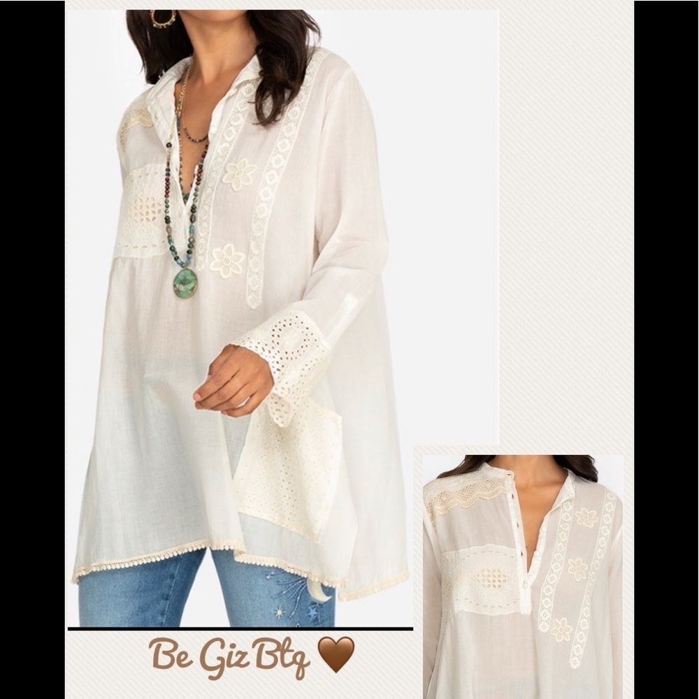 🔥🔥NWT Johnny Was Kit Patchwork Natural Cotton Tunic Size Small - Picture 6 of 16